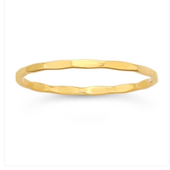 Real 14K Gold Faceted Stackable Ring - Picture 4 of 6